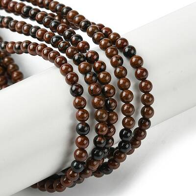 Natural Mahogany Obsidian Beads Strands