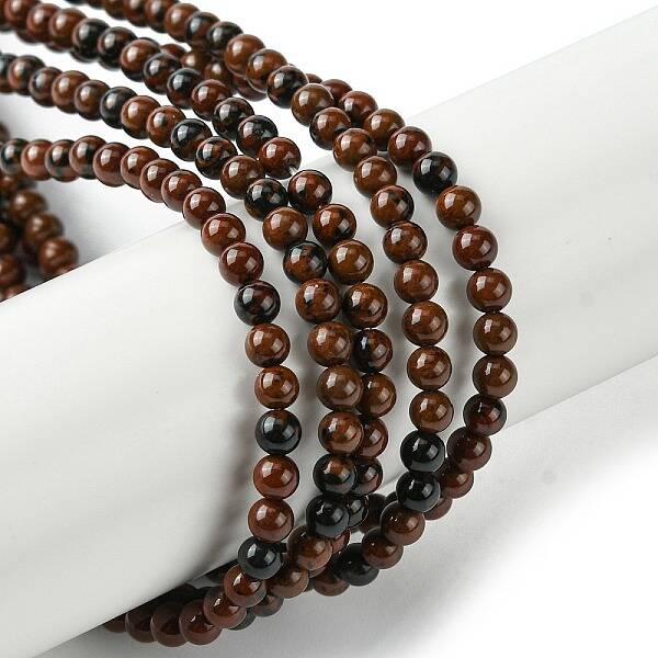 Natural Mahogany Obsidian Beads Strands