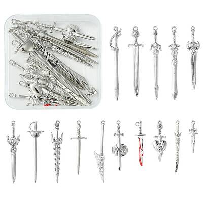 15Pcs 15 Styles Alloy Pendants