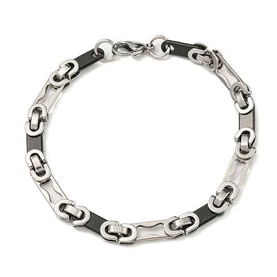 Two Tone 201 Stainless Steel Oval Link Chain Bracelet