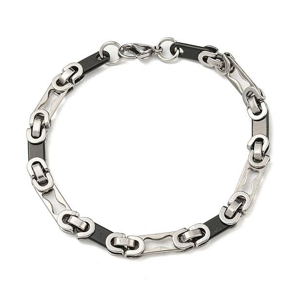 Two Tone 201 Stainless Steel Oval Link Chain Bracelet