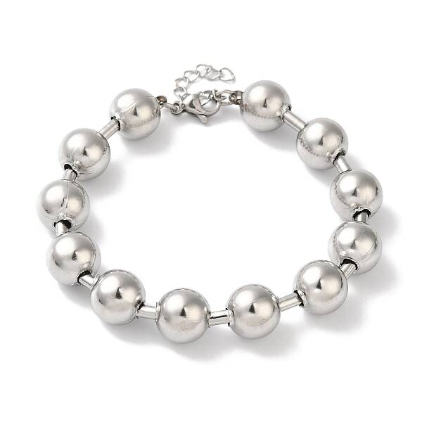 Non-Tarnish 304 Stainless Steel Beads Ball Chain Bracelets for Women