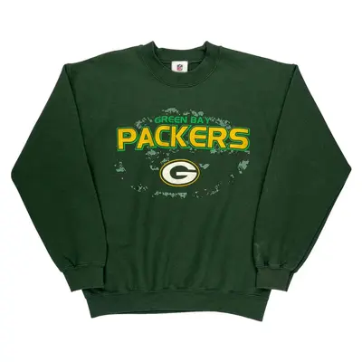 Green Bay Packers Nfl Graphic Sweatshirt - Medium Green Cotton Blend