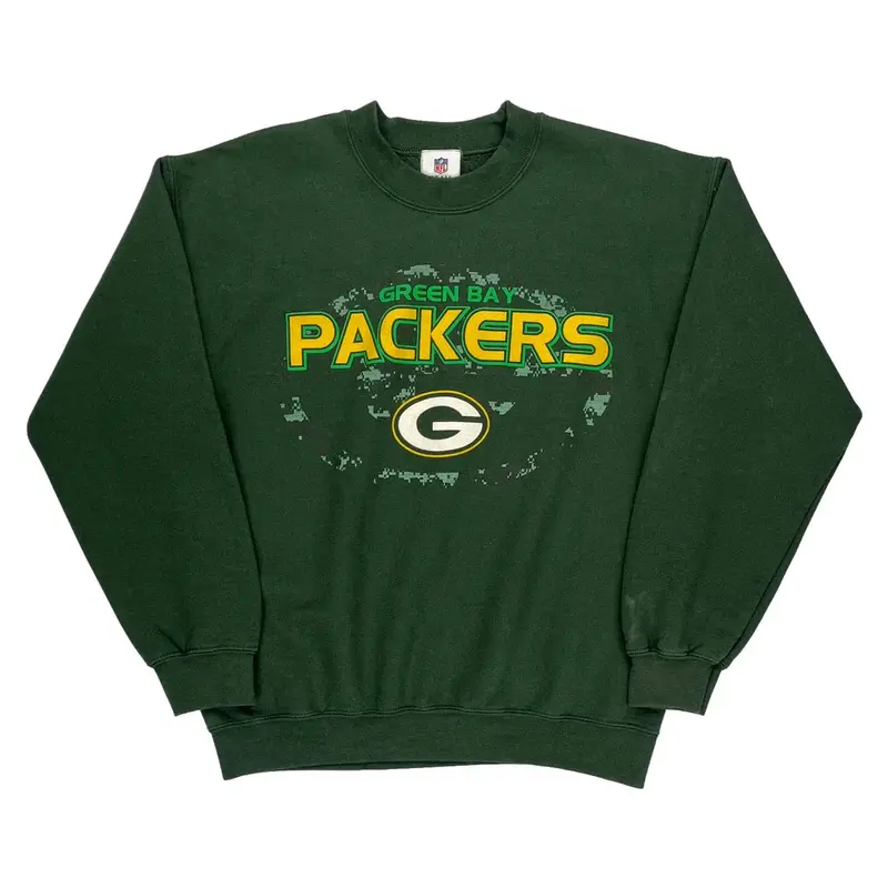 Green Bay Packers Nfl Graphic Sweatshirt - Medium Green Cotton Blend