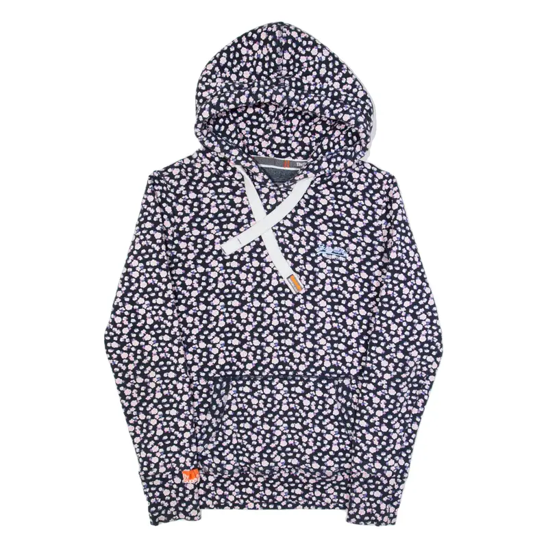 SUPERDRY Floral Womens Black Hoodie S