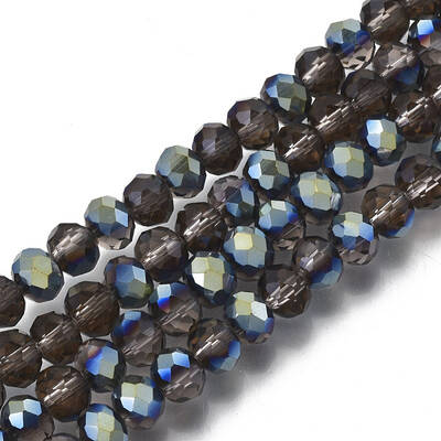 Electroplate Transparent Glass Beads Strands