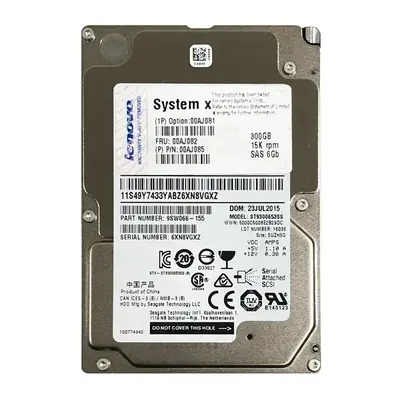 00AJ081 IBM 300GB 15000RPM SAS 6Gb/s 2.5-Inch 64MB Cache Hot Swap Hard Drive
