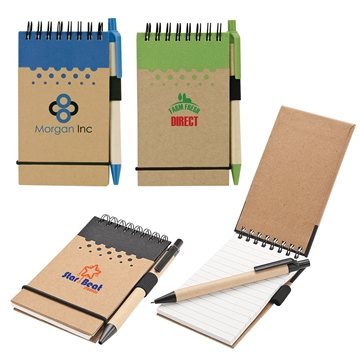 75 Custom Chou Mini Jotter & Pen - Hardcover & Elastic Closure