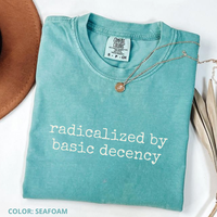 Comfort Colors Radicalized by Basic Decency Shirt, Social Justice Activism T-Shirt, Gift for Socialist, Graphic Tees, Gift fo...