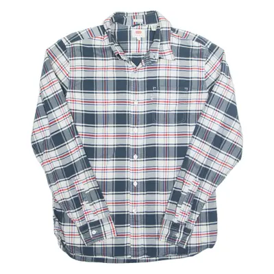 LEVI'S Mens Shirt White Check Long Sleeve M