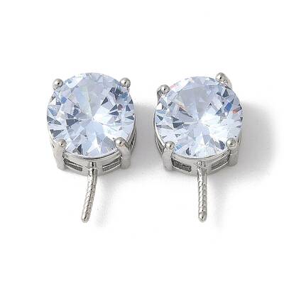 Brass Micro Pave Cubic Zirconia Pendants Bails