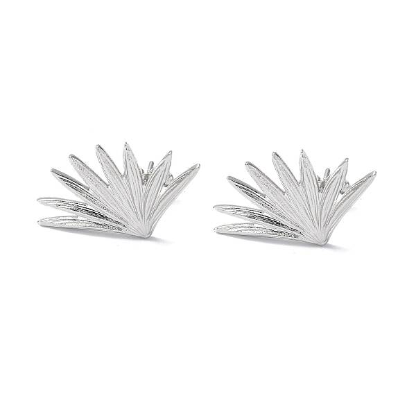 Non-Tarnish 304 Stainless Steel Grass Stud Earrings for Women