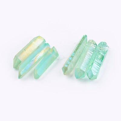 Electroplated Natural Quartz Crystal Graduated Beads Strands