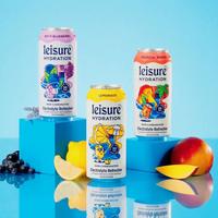 Leisure Hydration Electrolyte Beverage VARIETY PACK (12 cans) - Healthy, Low-Sugar Natural Sport Drink, Magnesium & Ashwagand...