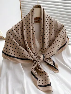 1pc Elegant Floral & Animal Print Silk Scarf for Women – Lightweight Hijab or Shawl for Casual Outfits