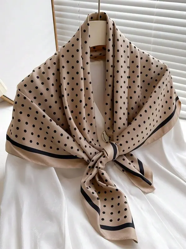 1pc Elegant Floral & Animal Print Silk Scarf for Women – Lightweight Hijab or Shawl for Casual Outfits