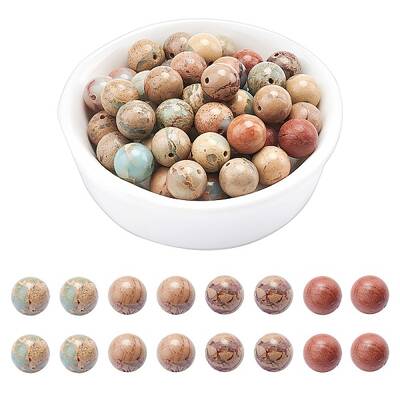 Natural Aqua Terra Jasper Beads Strands