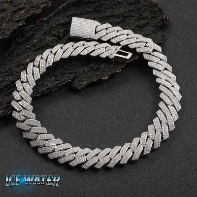 ICE WATER 20MM Cuban Link hippop fashion zirconia and copper chain
