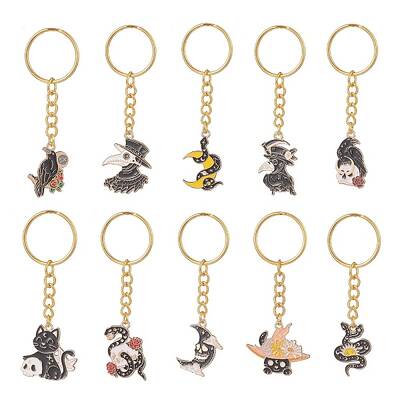 Halloween Theme Alloy Enamel Pendant Keychain
