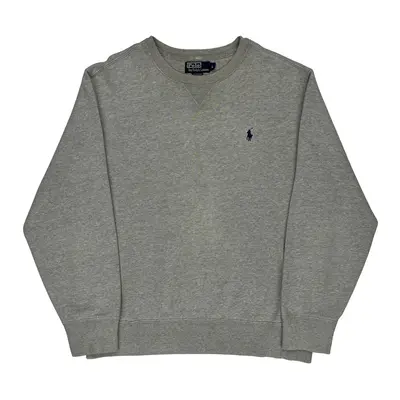 Polo By Ralph Lauren Sweatshirt - Large Grey Cotton Blend