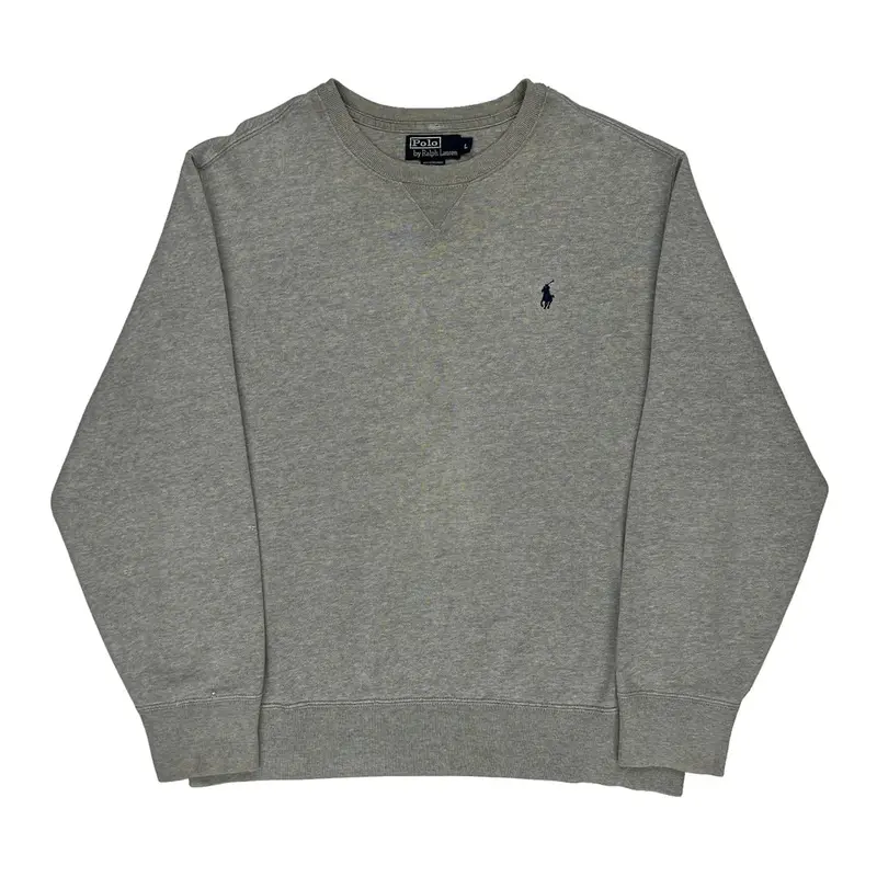 Polo By Ralph Lauren Sweatshirt - Large Grey Cotton Blend