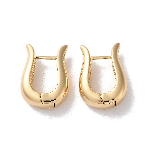 Horseshoe Brass Hoop Earrings for Women