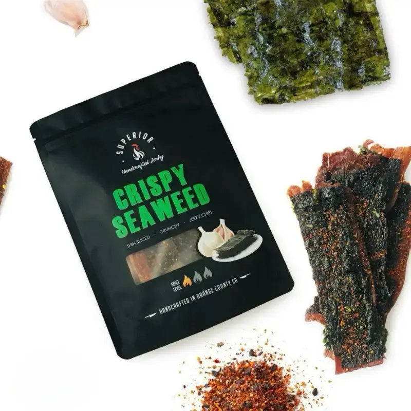 CRISPY SEAWEED • BEEF JERKY CHIPS Snack Crunchy 3 oz