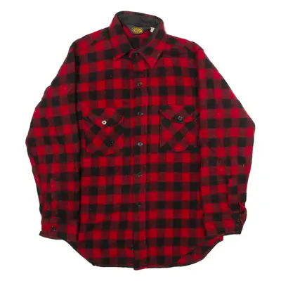 WOOLRICH Mens Shirt Red 80s Plaid Long Sleeve M