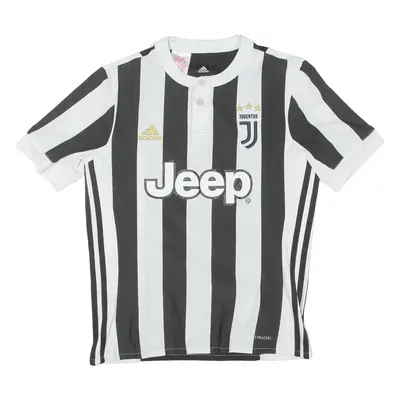 ADIDAS Juventus Boys Football Shirt T-Shirt Black Button Neck M