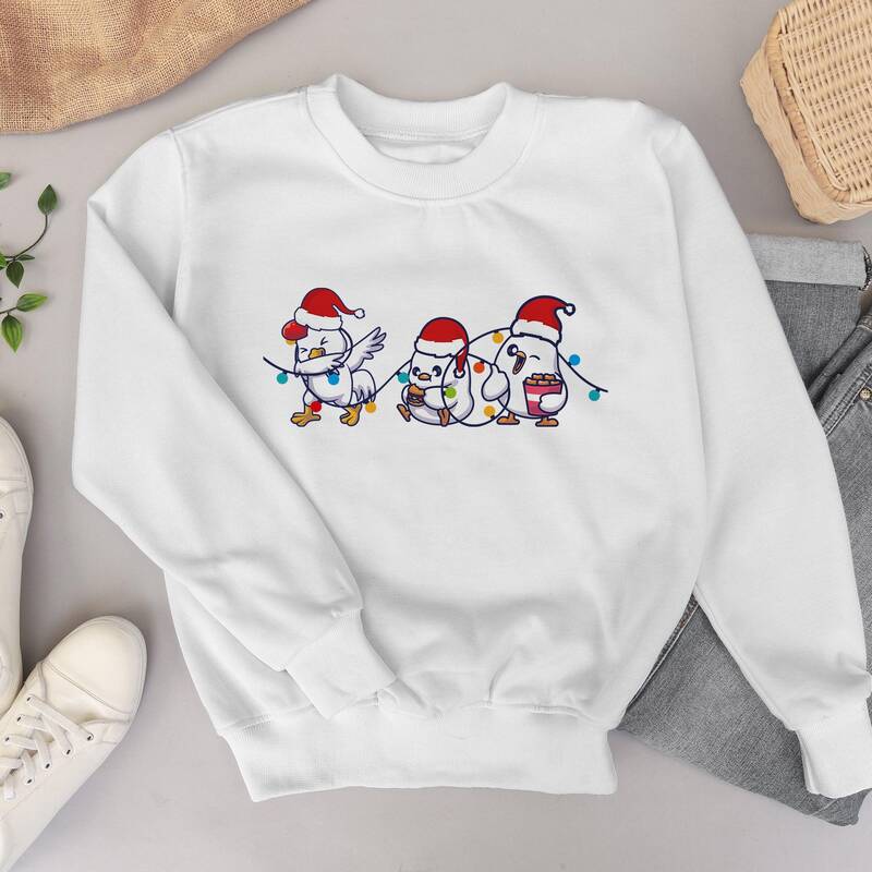 Сute Christmas Chickens Sweatshirt, Christmas Farm Sweatshirt, Funny Christmas Chicken Sweatshirt, Christmas Crewneck, Holid...
