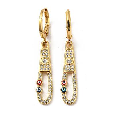Real 18K Gold Plated Brass Dangle Leverback Earrings