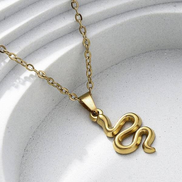 Snake 304 Stainless Steel Pendant Necklaces