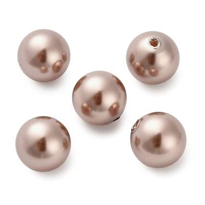 Baking Painted Pearlized Glass Pearl Round Beads