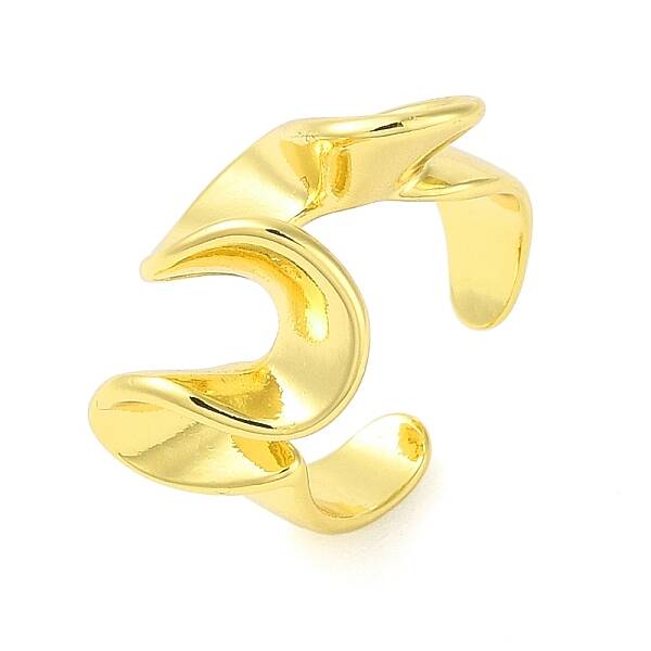 Wave Brass Cuff Rings for Women