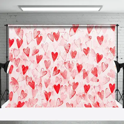 Aperturee Dense Red Hearts Romantic Valentines Day Backdrop | Happy Valentines Day Banner | Valentines Day Photo Backdrop | V...