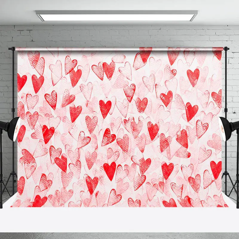 Aperturee Dense Red Hearts Romantic Valentines Day Backdrop | Happy Valentines Day Banner | Valentines Day Photo Backdrop | V...