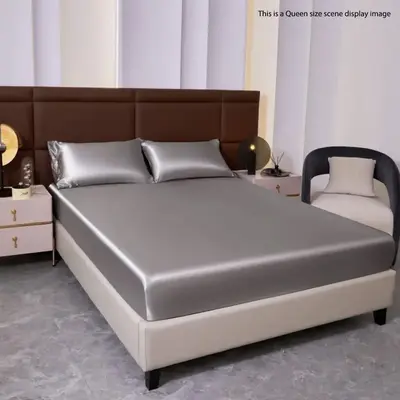 Solid Color Fitted Sheet & Pillowcase Set, Including Fitted Sheet & Pillowcase,Cozy Room Accessories, Soft Comfortable Beddin...