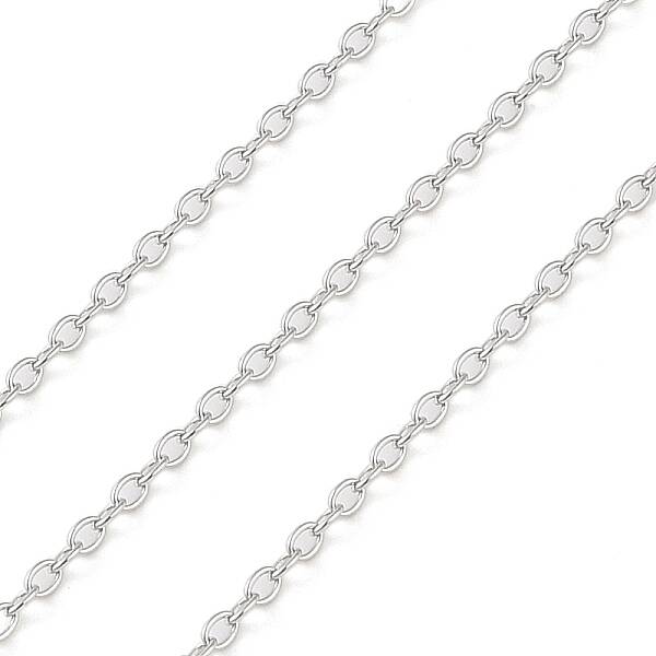 Anti-Tarnish Rhodium Plated 925 Sterling Silver Cable Chains