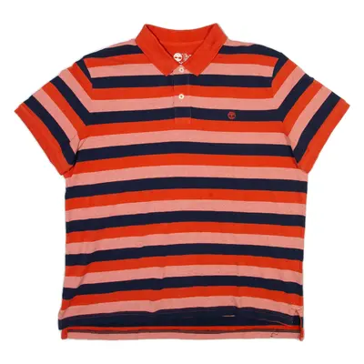 TIMBERLAND Mens Polo Shirt Orange Striped XL