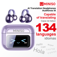 MINISO MS201 Clip-On Ear Headphones, Translation Earbuds, Translation in 134 Languages With APP, with Audio-Visual Touch Scre...