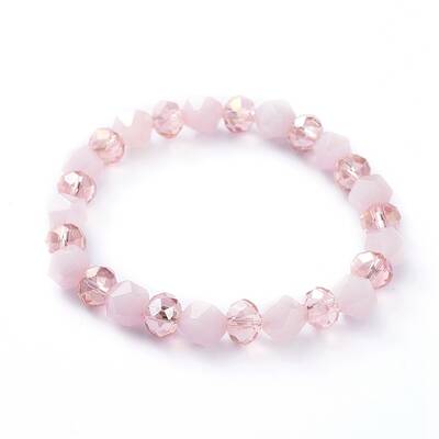 Natural Rose Quartz Gemstone Stretch Bracelets
