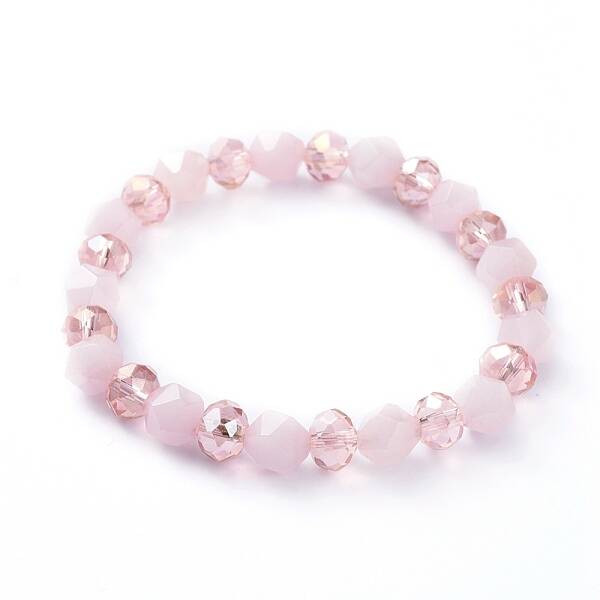 Natural Rose Quartz Gemstone Stretch Bracelets