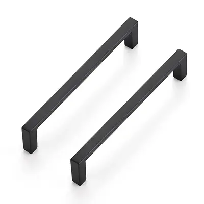 Ravinte Matte Black Slim Cabinet Handles Drawer Pulls Kitchen Drawer Handles Square Hardware Cupboard Pulls