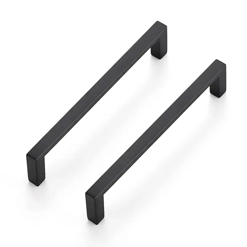 Ravinte Matte Black Slim Cabinet Handles Drawer Pulls Kitchen Drawer Handles Square Hardware Cupboard Pulls