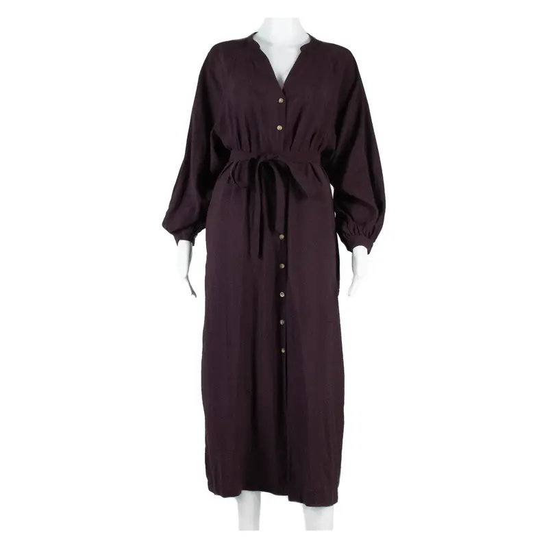 WHISTLES Womens Tea Dress Maroon Long Sleeve Long UK 12
