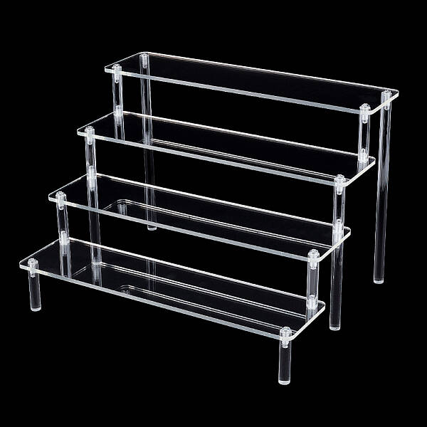 4-Tier Assembled Transparent Acrylic Organizer Display Risers