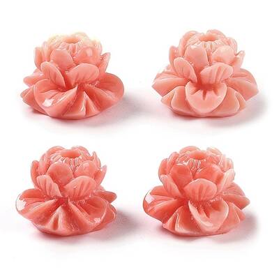 Synthetic Shell Dyed Carved Beads
