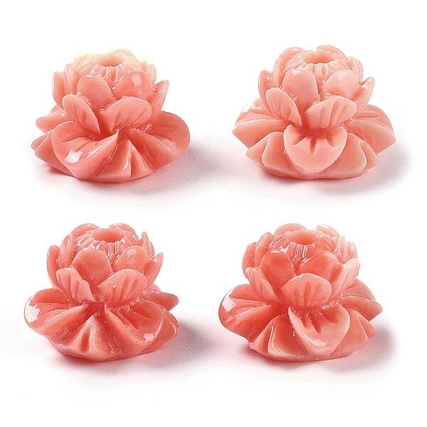 Synthetic Shell Dyed Carved Beads
