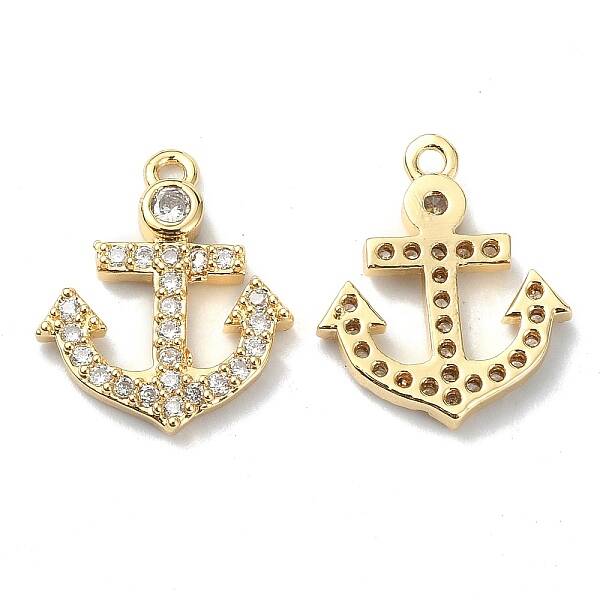 Brass Micro Pave Cubic Zirconia Charms