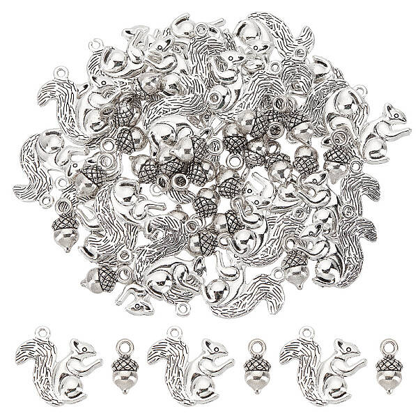 60Pcs 2 Style Alloy Charms